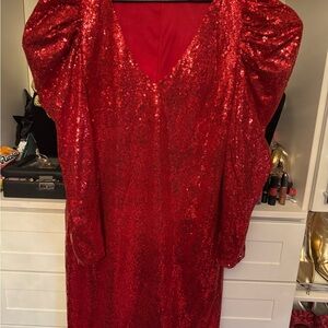 Scarlet Sparkle: The A-Line Sequin Dream
